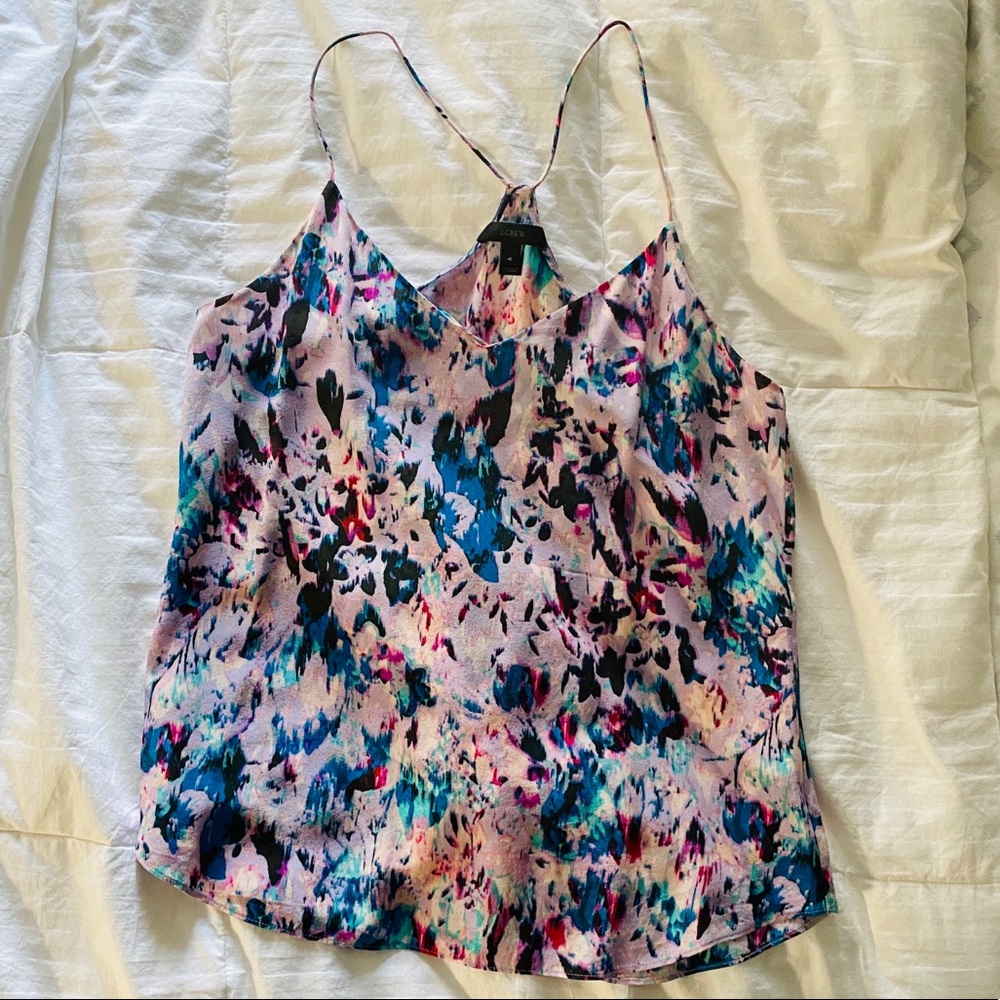 Jcrew floral silk tank